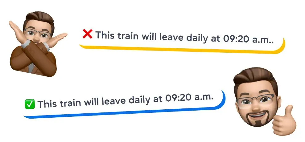 Как правильно писать и употреблять am и pm?