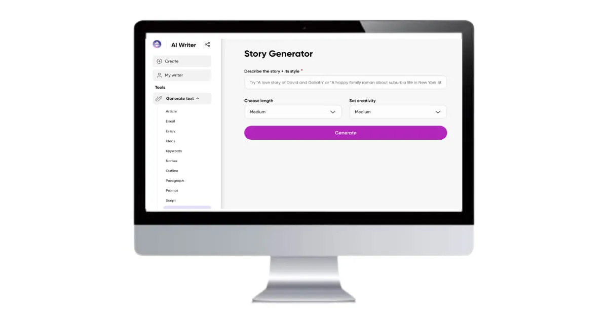 Quicktools by Picsart Free AI Story Generator