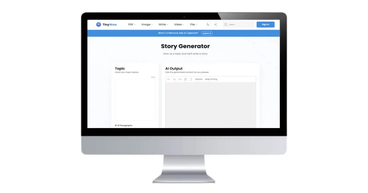 TinyWow Story Generator